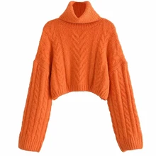 

Elmsk Pullovers Tops Winter Sweaters Women Ins Fashion Blogger High Street Retro Turtleneck Solid Sexy Short Sweaters Women