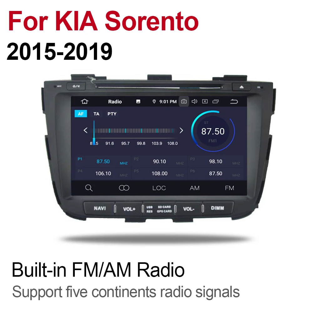 Для KIA Sorento 2 DIN Автомобильный Android 9 gps Navgiation мультимедийная система Bluetooth радио усилитель
