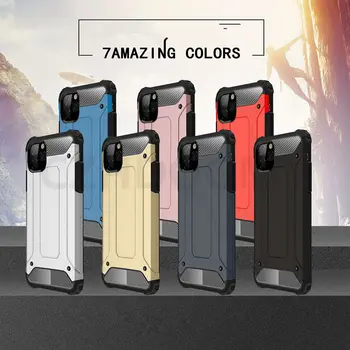 

150pcs/lot Hybrid Armor Shockproof Back Hard PC Soft Silicone Case For iPhone 11 Pro Max XR XS Max X SE2 SE 2