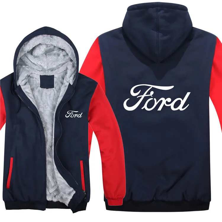 Ford толстовки зимняя Мужская модная повседневная шерстяная флисовая толстовка Ford пуловер Мужское пальто - Цвет: as picture