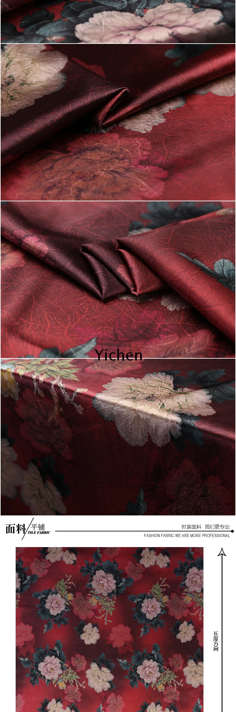 3 цвета винтажная Цветочная шелковая ткань стрейч-сатин натуральный шелк спандекс ткани для платья шириной 108 см 19momme