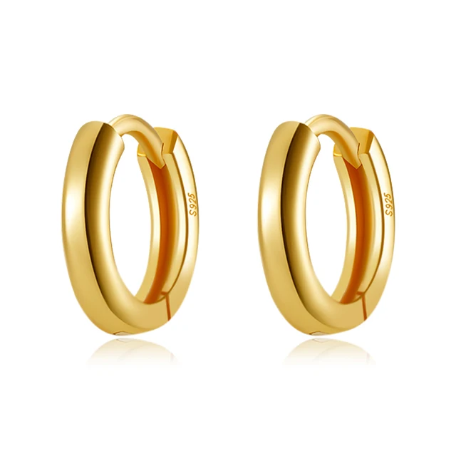 Summer New 925 Sterling Silver Hoop Earrings Original For Women Luxury Fashion Jewelry Party Rose Gold Huggie Earring 2021 Trend HES17