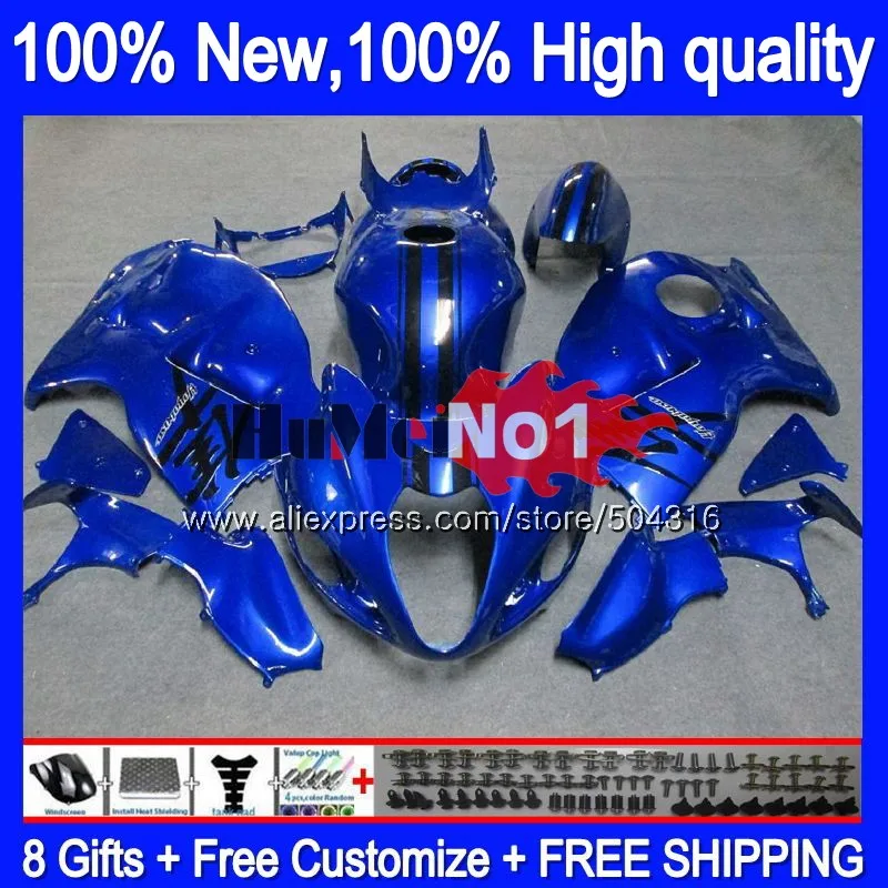 Корпус для SUZUKI Hayabusa GSXR-1300 GSXR 1300 27MC. 26 GSXR1300 1996 1997 1998 1999 2000 2001 96 97 98 99 01 глянцевый синий обтекатель