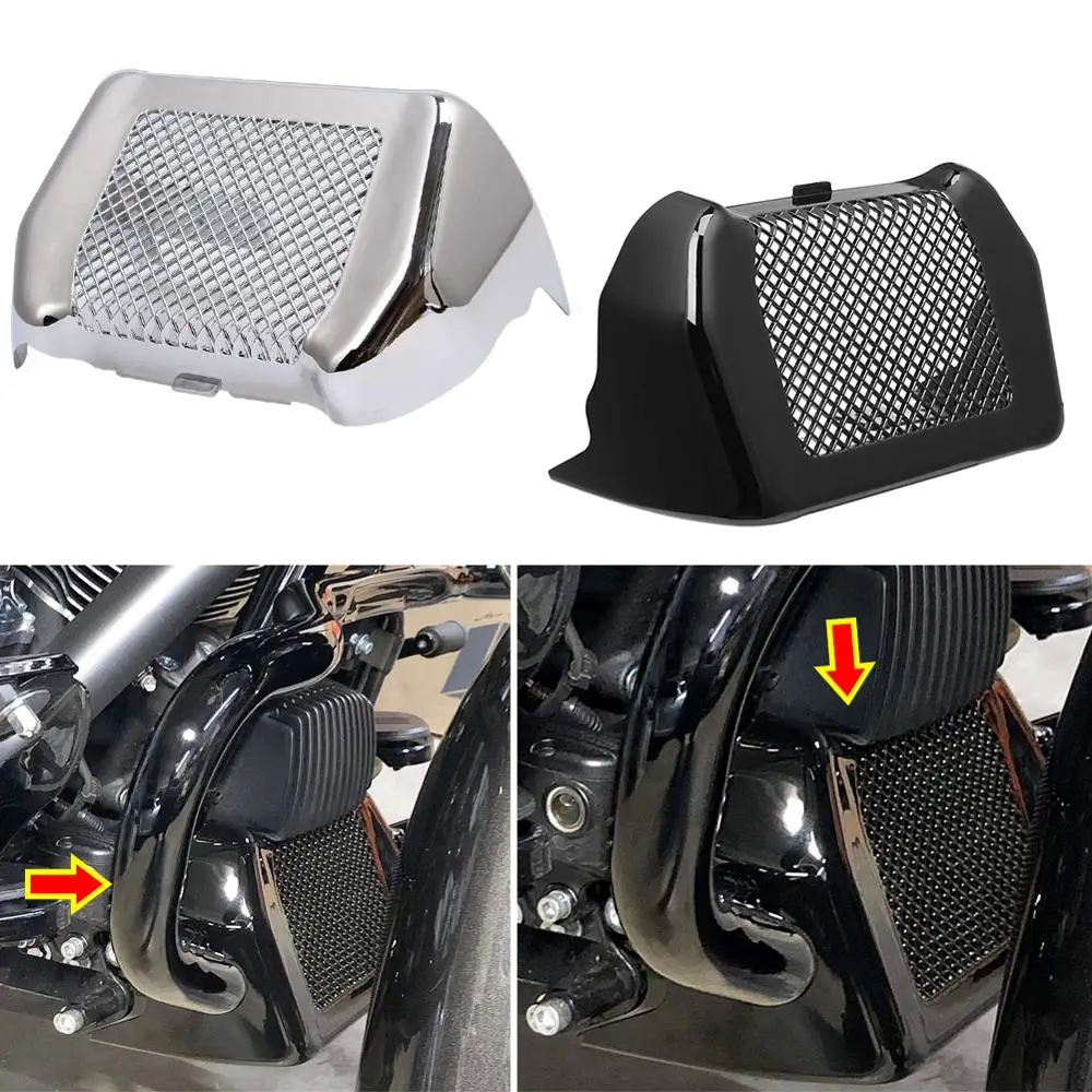 

Chrome Motorcycle Oil Cooler Cover Kit With Bracket For Harley Touring FLHR FLHRC FLHX FLHXS FLTRX 17-19