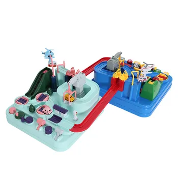 

Children School Bus Desktop Game Big Adventure Rail Car Combination Inertia Control Desktop Puzzles Toy Boy Games for Kids
