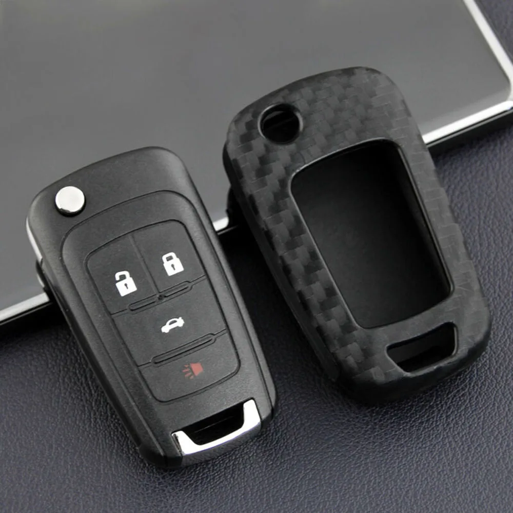 Чехол для ключей с кольцом из углеродного волокна для Chevrolet Buick