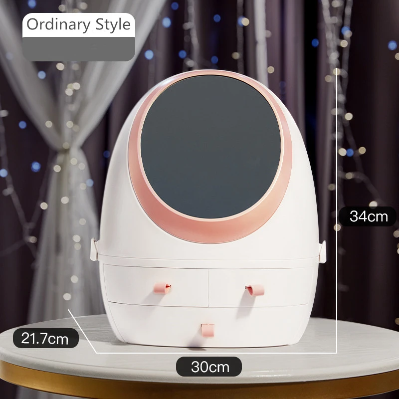 360 Вращение светодиодный зеркальный косметический ящик для хранения дома ящик Рабочий стол Кисть для макияжа держатель ювелирные изделия уход за кожей Органайзер стойка