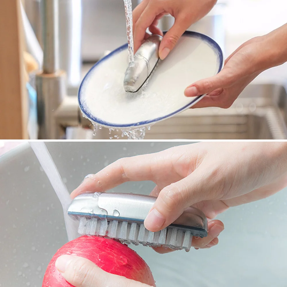 1 шт. щетка для чистки рук из нержавеющей стали, щетка для очистки пищевых продуктов 2 в 1, щетка для очистки и запаха для кожи рук, кухонные щетки для очистки пищи