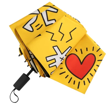 

Woman Folding Umbrella Personality Man Parasol Black Coating Anti-UV Male Sun Umbrella For Romantic Gifts Rain Gear Parapluie