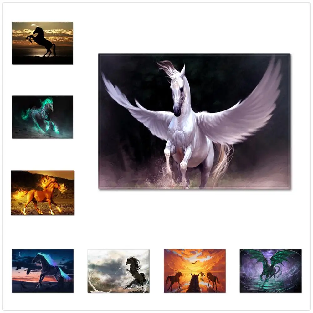 Большие ковры серии Dream Horse мультяшный ковер для детской комнаты с 3D принтом