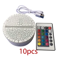 1/5/10Pcs 7 Color Colorful Light Bases Table Decor Holder USB Cable Touch 3D LED Light Holder Lamp Base Night Light Replacement