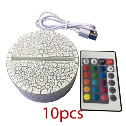 1/5/10Pcs 7 Color Colorful Light Bases Table Decor Holder USB Cable Touch 3D LED Light Holder Lamp Base Night Light Replacement