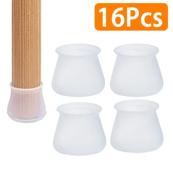 

Chair Leg Protective Sleeve 16Pcs/Set Table Feet Cover Silicone Cap Pad Non-slip Table Foot Furniture Floor Protector Bottom Pad