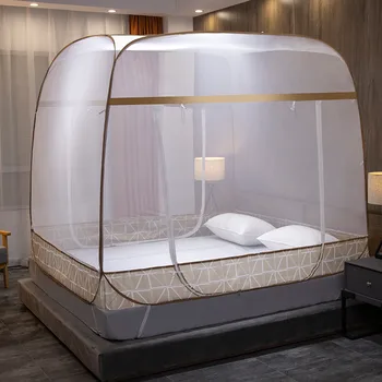 

2020 New Mongolian Yurt Mosquito Net 180*200 Insecticide Treat Curtain Mosquito Net Door Heighten Two No Bed Mesh Installation