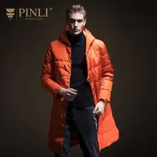 Sobretudo Ограниченная серия Pinli осень Новая мужская одноцветная шапка с капюшоном на белом утином пуху средней длины B193508818