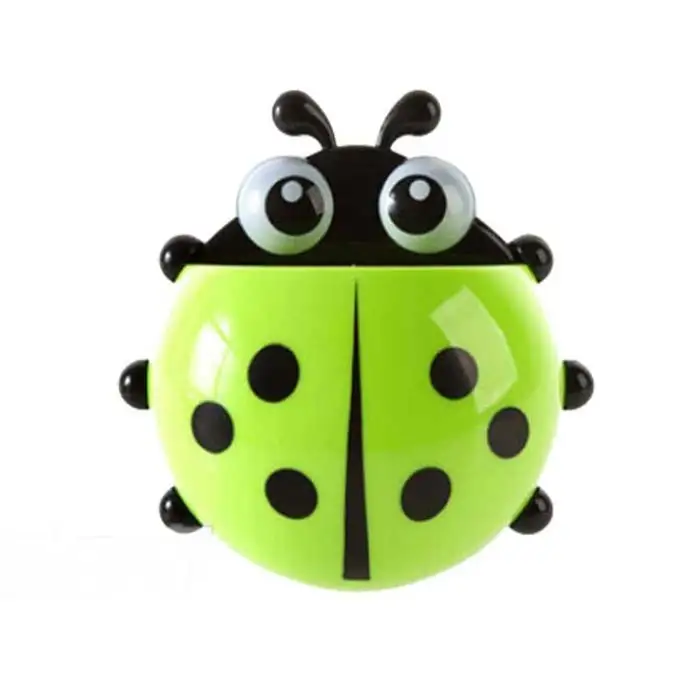 Home&Amp; Living Ladybug Designed Toothbrush Holder Wall Toothpaste Holders Decor Sucker Sets Bathroom Cartoon Hook Suction