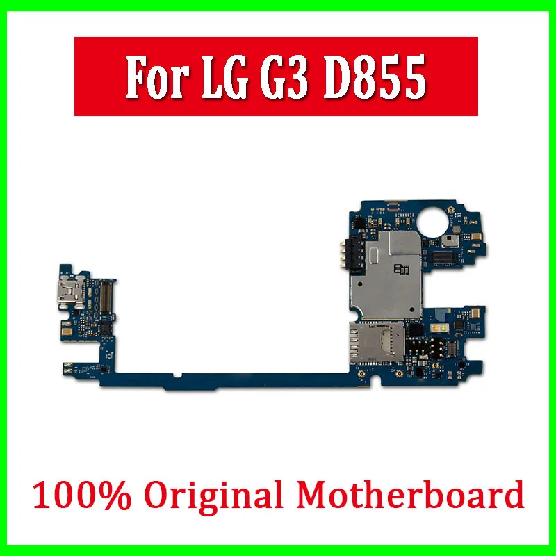 

Original Unlocked For LG G3 D855 Motherboard Logic Boards For LG G3 D855 With Android System Full Chips 16GB 32GB Good Tested