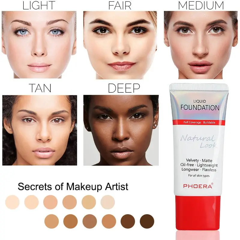 30ml Foundation Cream 10 Colors Mineral Touch Oil Control Liquid Foundation Makeup Full Coverage 24 Hour Long Lasting
