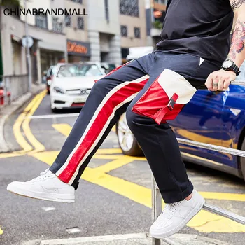 

super Brand Big size Pants Male Trend 2020 Loose Sports Splicing Men Leisure Overalls