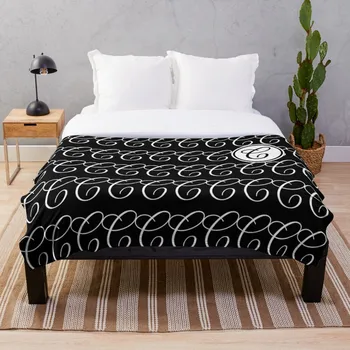 

Letter C Monogram In Black And White Throw Blanket Soft Sherpa Blanket Bed Sheet Single Knee Blanket Office Nap Blanket