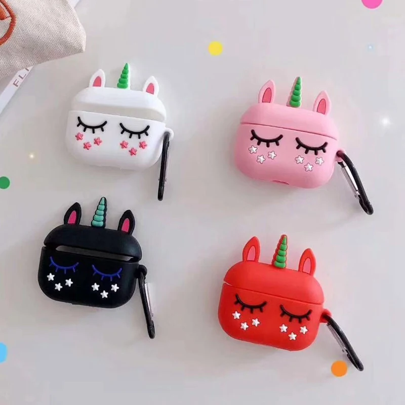 Чехол для AirPods с милым мультяшным единорогом чехол наушников брелком аксессуары s