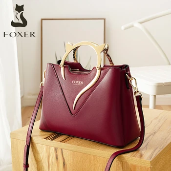 

FOXER Commuter style Lady Handbag Fashion Fall Winter Bag Women Cowhide Totes Luxury Large Capacity Female Purse Business Bag