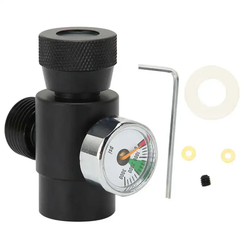 CO2 Cylinder Refill Adapter Connector CGA320 // TR21-4 ASA 3000psi Pressure Gauge Black Filling Accessory For Soda Machine