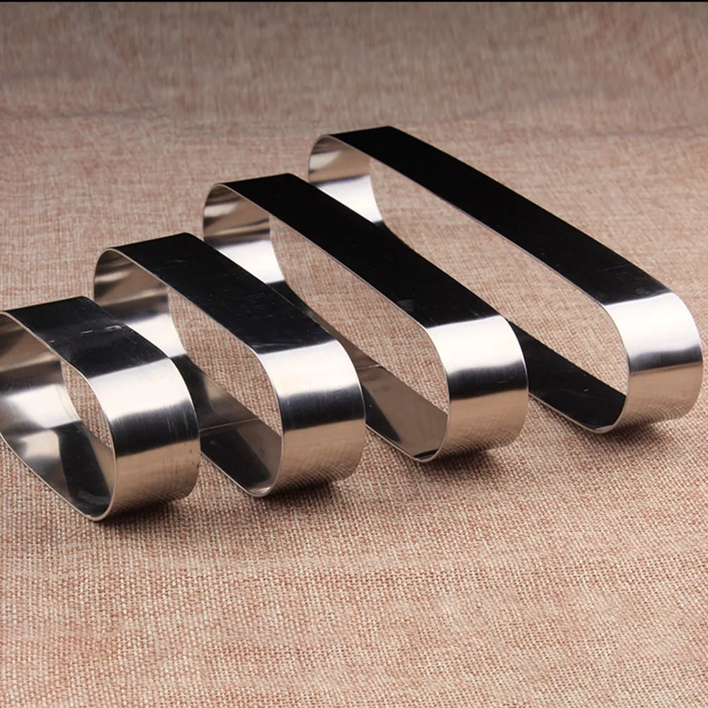 

Household Stainless Steel Cake Mold Puff Oval Long Square Mousse Circle Small Mini Pastry Biscuit Cutting Supplies 4 Sizes