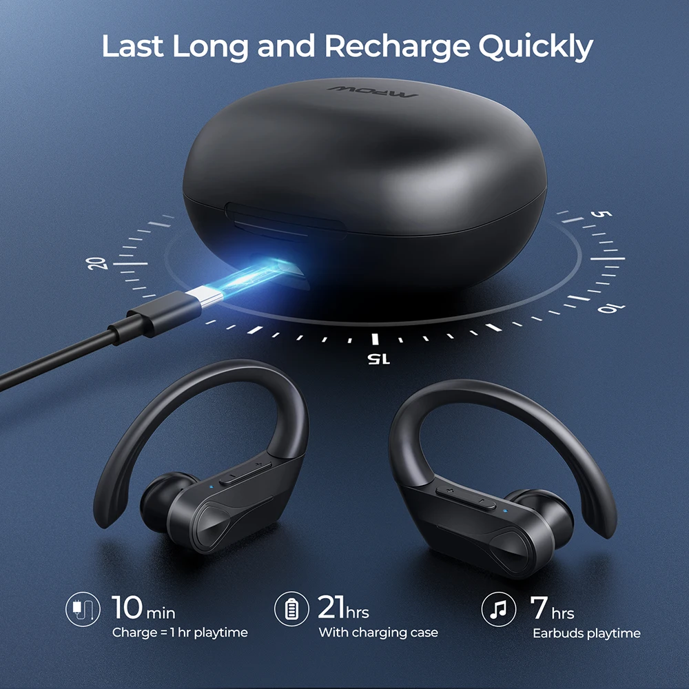 Fones de Ouvido sem Fio Mpow Flame Solo Fones de Ouvido Tws Bluetooth 5.0 com Microfone de Cancelamento de Ruído Enc Ipx7 à Prova Dágua para Esportes em Execução - Image 5