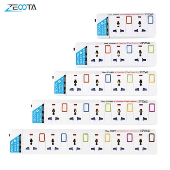 

Multiple Extension Sockets Power Strip Individual Switched Overload Protection Universal Plug Outlets Indicator Light 1.8m Cord