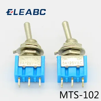 

5pcs Mini MTS-102 3-Pin SPDT ON-ON 6A 125VAC Miniature Toggle Switches