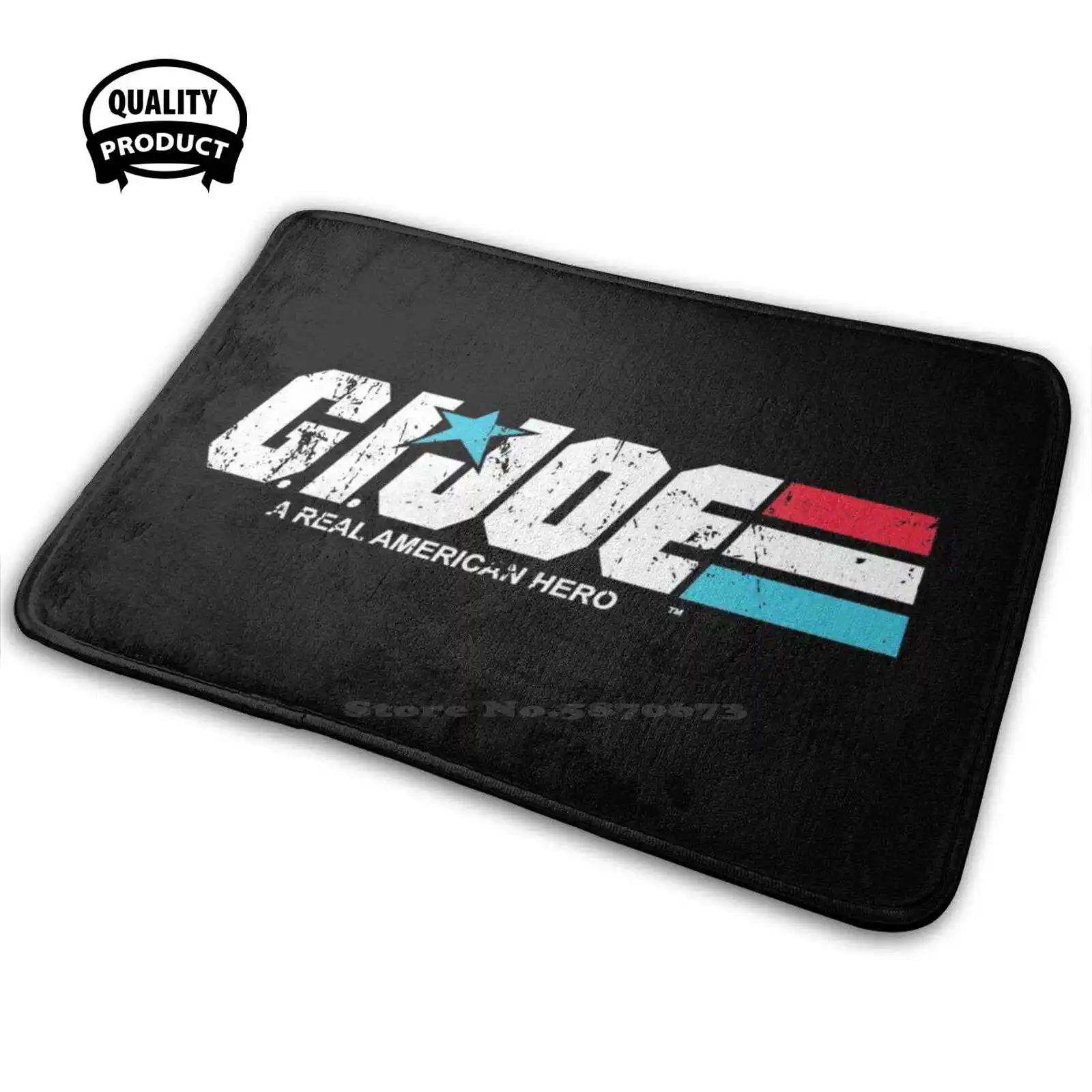 Gi Joe Logo|Faded, Distressed Artwork|American Hero|1980'S Cartoon|Retro|Americana|Gi Joe Cartoon 3D Household Goods Mat Rug