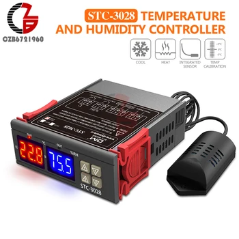 

110V 220V 12V 24V Digital Thermostat Humidistat Dual Display Indoor Incubator Aquaculture Temperature Humidity Meter Thermometer