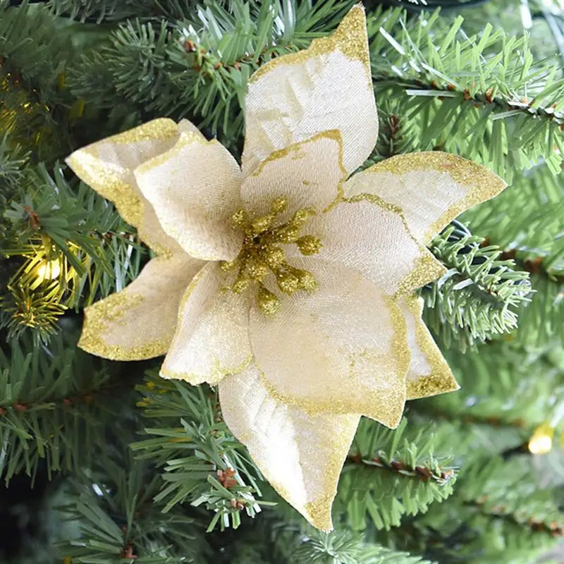 60 Cm Ensemble De 6 Plantes Artificielles Branche Artificielle Décoration De Noël Paillettes