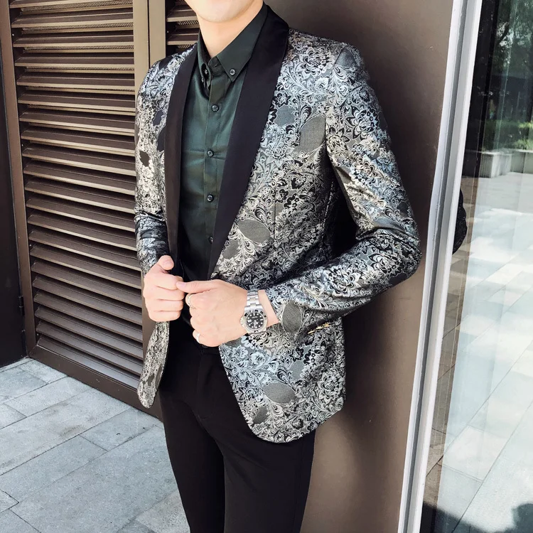 Повседневная одежда мужской Африканский Принт блейзер для мужчин Slim Fit Клубные наряды Vetement Homme Veste Mariage Lentejuela Hombre мужские