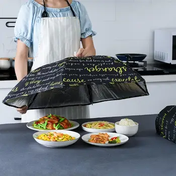 

Thermal Locking Food Cover Insulation Food Meal Cover Handing Foldable Letter Print Dust Food Cover Shrinkable #2O29