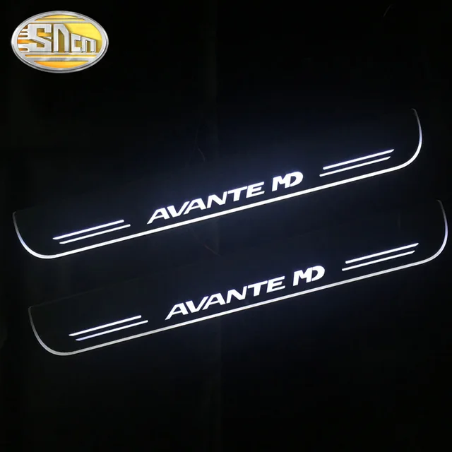 Pédale de bienvenue LED en acrylique pour Hyundai Avante MD 2011 – 2015, autocollant de voiture, plaque de protection, lumière de porte, de chemin -2