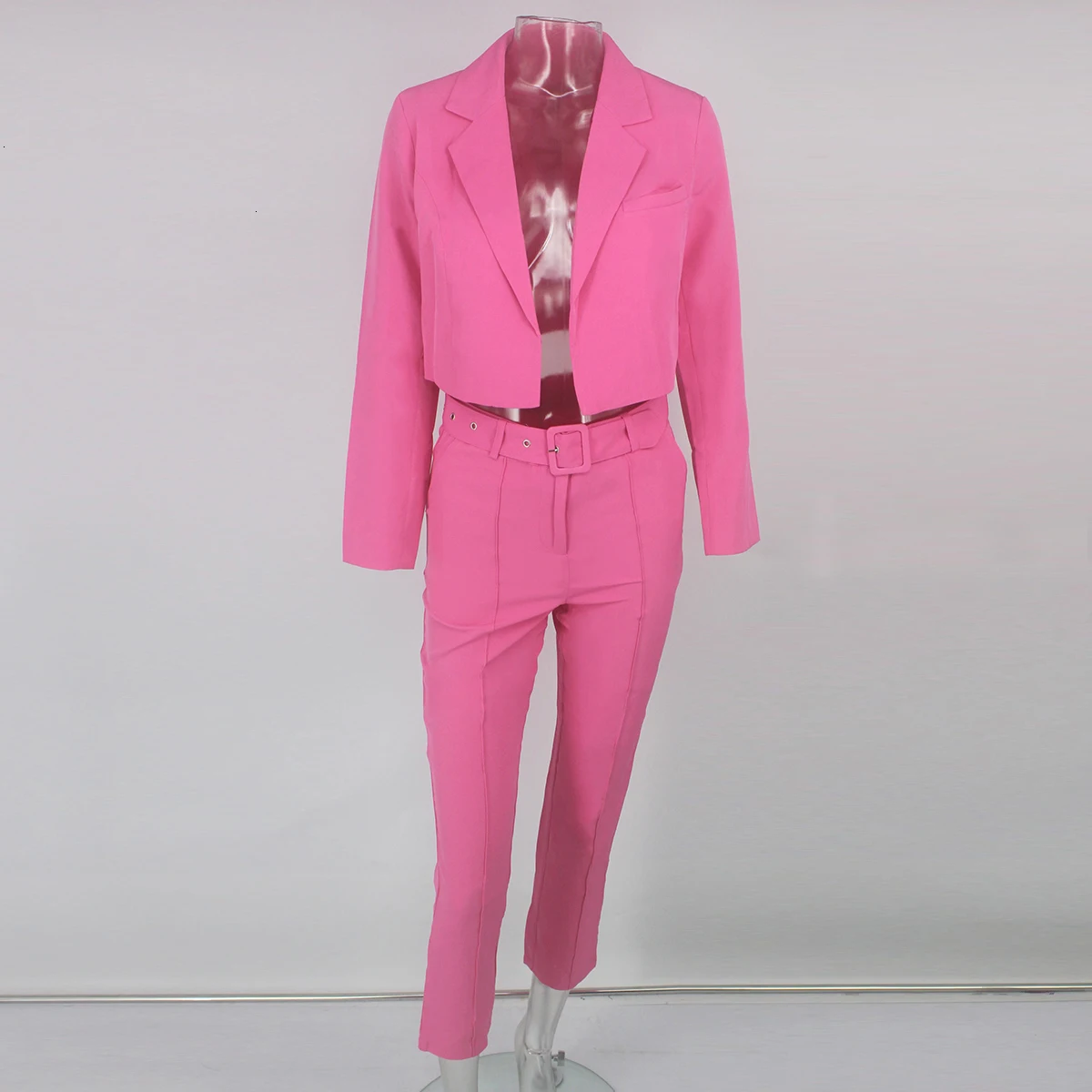 DRESSMECB/комплект из двух предметов с высокой талией Короткий топ длинными рукавами