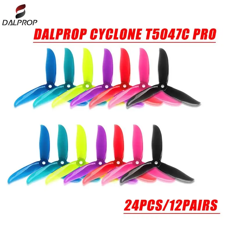 

24PCS/12Pairs DALPROP Cyclone 5 Inch T5047C Pro 3-Blade POPO CW/CCW RC Propeller For RC Models Spare Part DIY Accessories