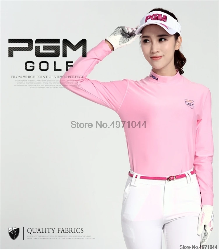 Pgm женские футболки с круглым вырезом для гольфа, одежда для гольфа, женские футболки с длинным рукавом, дышащие футболки для похудения, одежда для гольфа AA60473