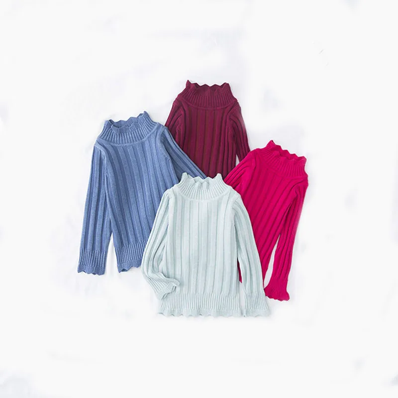 

Girls Sweaters Solid Candy Color Boys Cardigan Autumn New Knitted Baby Girls Pit Ribbed Sweater Kids Clothing Girls Pullover