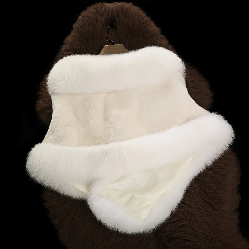 inverno полностью из норки colete de pele das mulheres curto moda generosa gola de pele de raposa colete de pele de vison