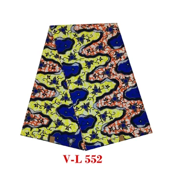 

African Ankara Wax Printed Fabric Cotton 100%High Quality Nigerian Style Wedding Dress Materials For Sewing By The Yards V-L 552