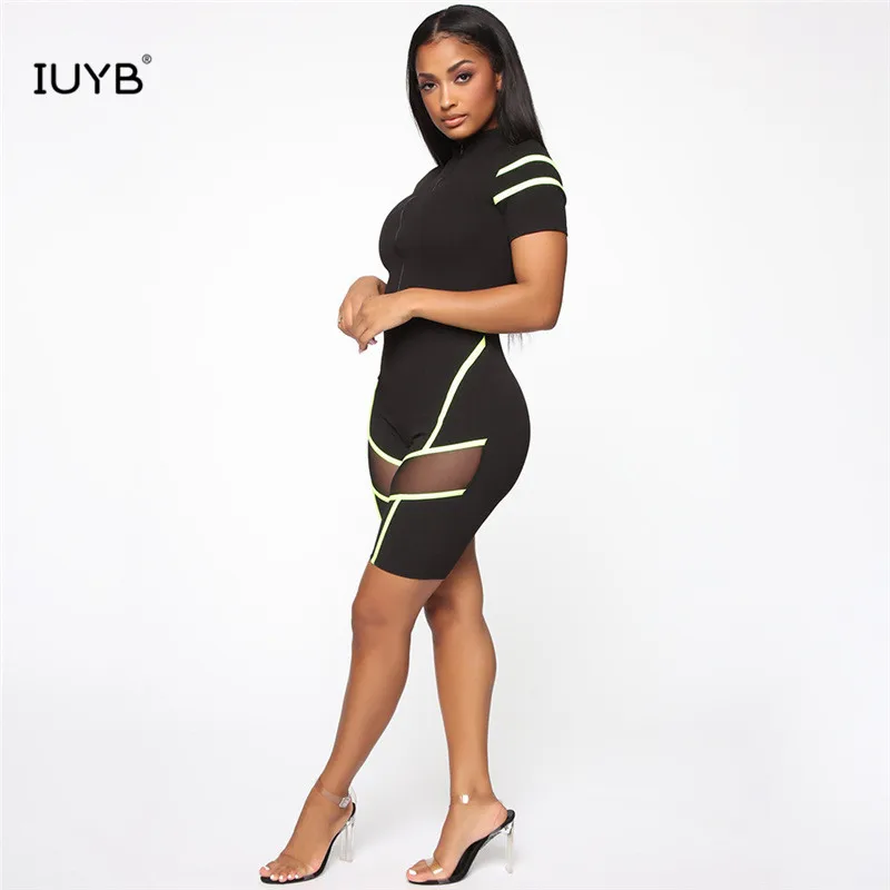IUYB JY00135 сплошной пляжный стиль повседневные Костюмы специальный сексуальный стиль женские комбинезоны с длинными рукавами v-образный вырез тонкий мини-комбинезоны