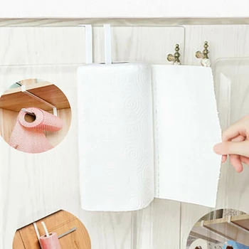 

Punch-Free Under Cupboard Roll Holder Paper Towel Plastic Wrap Holder Kitchen Storage Orangizer Rack