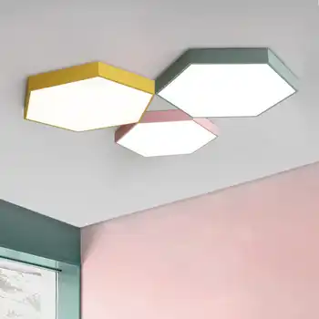 Ultrathin Led Modern Ceiling Light Hexagon Iron Acrylic Indoor