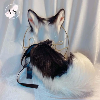 

New Animal Black Wood Original Beast Ear Kc Simulation Beast Tail Wolf Ear Cat Ear Fox Ear Hairband Custom Cosplay