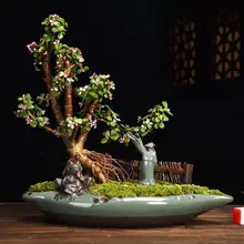 

Simple Flower Pot Creative Ceramic Chinese Style Art Indoor Bonsai Flower Pot Green Plant Potted Large Asparagus Succulent Pot