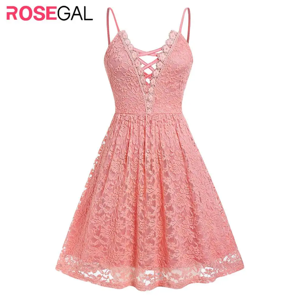 ROSEGAL 5XL женское кружевное платье на бретельках с перекрещивающимися бретельками