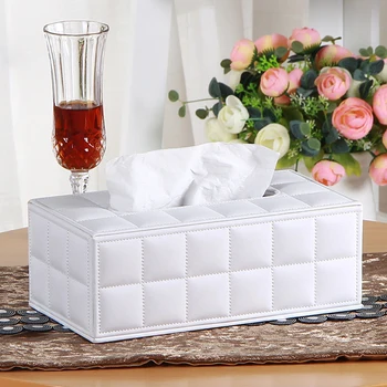 

Durable Leather PU Standard Tissue Box Holder For Home Office Car Rectangular
